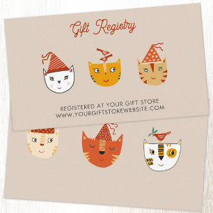Tarjeta De Recepción Registro de regalos de Baby Shower de Gato Gato Di