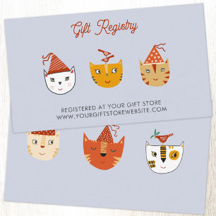 Tarjeta De Recepción Registro de regalos de Baby Shower de Gato Gato Di