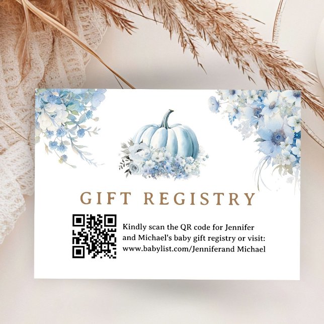 Tarjeta De Recepción Registro de regalos de Baby Shower de Little Pumpk (Subido por el creador)