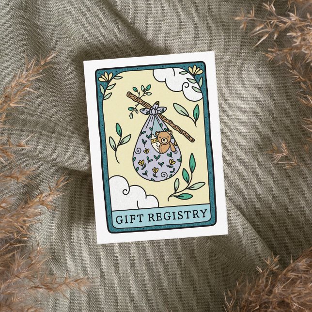 Tarjeta De Recepción Registro de regalos de Baby Shower de Tarot (Subido por el creador)