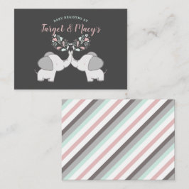 Tarjeta De Recepción Registro de regalos de Baby Shower para elefantes