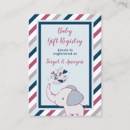 Tarjeta De Recepción Registro de regalos de Baby Shower para Elefantes