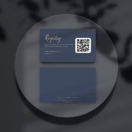 Tarjeta De Recepción Registro de regalos de Boda azul oscuro