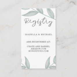 Tarjeta De Recepción Registro de regalos de Boda botánico de caligrafía
