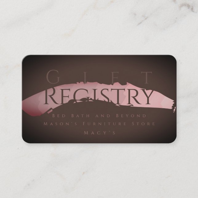 Tarjeta De Recepción Registro de regalos de boda Chocolate Sangria (Anverso)