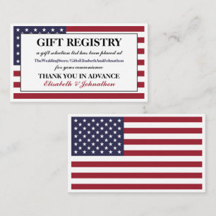 Tarjeta De Recepción Registro de regalos de Boda de bandera estadounide