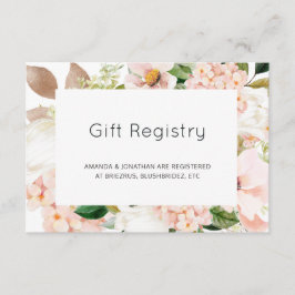 Tarjeta De Recepción Registro de regalos de boda de Hortensia Floral Ro