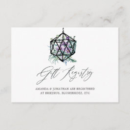 Tarjeta De Recepción Registro de regalos de boda de terrario floral geo