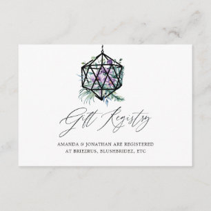 Tarjeta De Recepción Registro de regalos de boda de terrario floral geo