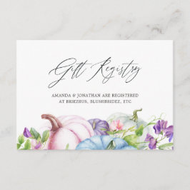 Tarjeta De Recepción Registro de regalos de boda floral de otoño