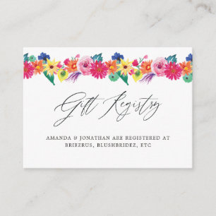 Tarjeta De Recepción Registro de Regalos de Boda Floral Fiesta
