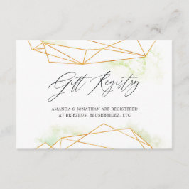 Tarjeta De Recepción Registro de regalos de boda geométrico acuarela