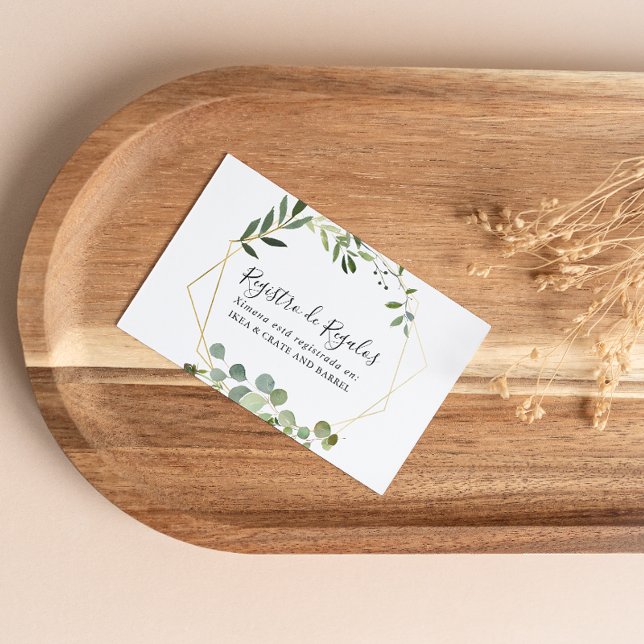Tarjeta De Recepción Registro de regalos de Bodas españoles verdes trop (Subido por el creador)