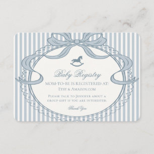 Tarjeta De Recepción Registro de regalos de caballo de balancín con laz