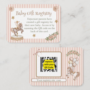 Tarjeta De Recepción Registro de regalos de caballo de carrusel beige/t