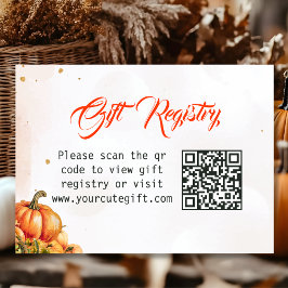 Tarjeta De Recepción Registro de regalos de calabaza de otoño Código QR