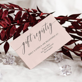 Tarjeta De Recepción Registro de regalos de caligrafía Minimalista eleg