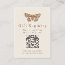 Tarjeta De Recepción Registro de regalos de Chica de mariposa Baby Show