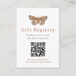 Tarjeta De Recepción Registro de regalos de Chica de mariposa Baby Show