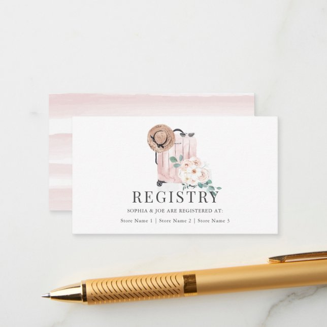 Tarjeta De Recepción Registro de regalos de Despedida de Soltera con Ma (Anverso/Reverso In Situ)