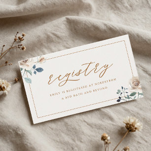 Tarjeta De Recepción Registro de Regalos de Despedida de Soltera Floral