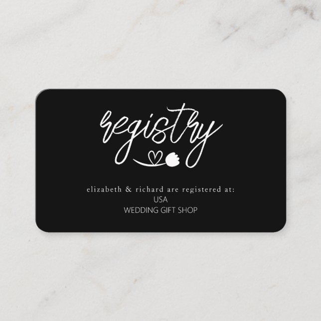 Tarjeta De Recepción Registro de Regalos de Despedida de Soltera Simple (Anverso)