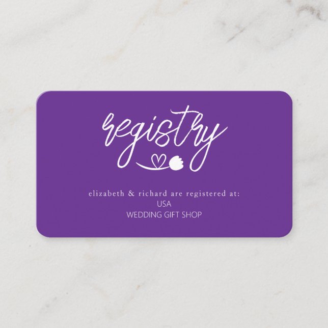 Tarjeta De Recepción Registro de Regalos de Despedida de Soltera Simple (Anverso)