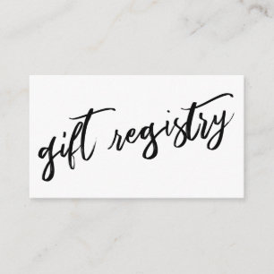 Tarjeta De Recepción Registro de Regalos de Escritura Informal en Blanc
