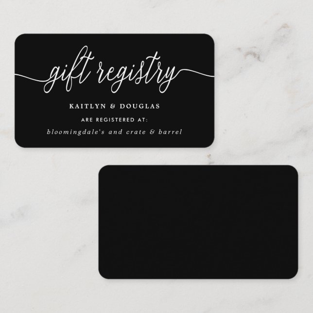 Tarjeta De Recepción Registro de Regalos de Guión Simple (Anverso / Reverso)