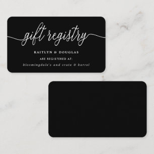 Tarjeta De Recepción Registro de Regalos de Guión Simple