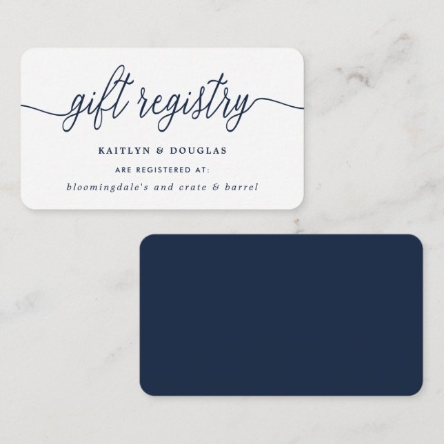 Tarjeta De Recepción Registro de Regalos de Guión Simple (Anverso / Reverso)