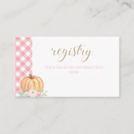 Tarjeta De Recepción Registro de regalos de Plaid floral para baby show