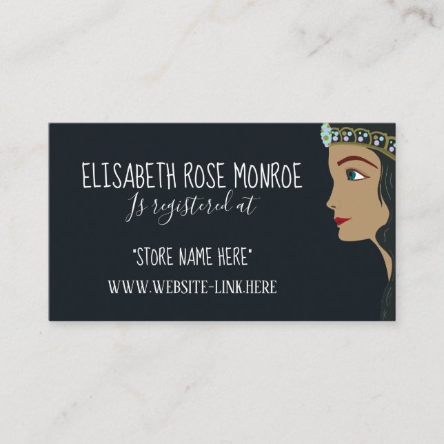 Tarjeta De Recepción Registro de regalos de Princess Blue Baby Shower (Anverso)