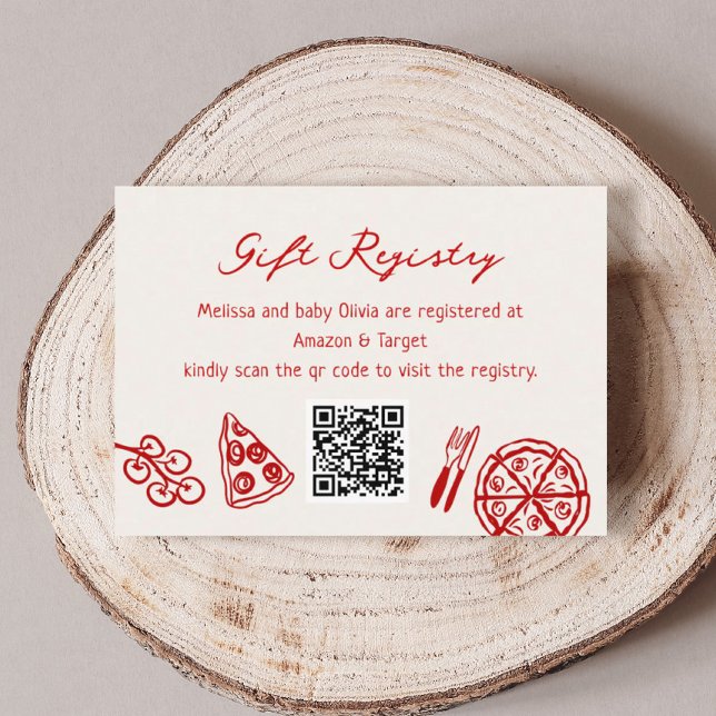 Tarjeta De Recepción Registro de regalos de Slice Slice Baby Pizza Baby (Subido por el creador)
