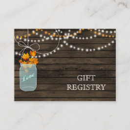 Tarjeta De Recepción Registro de regalos de tarros de máscaras de otoño