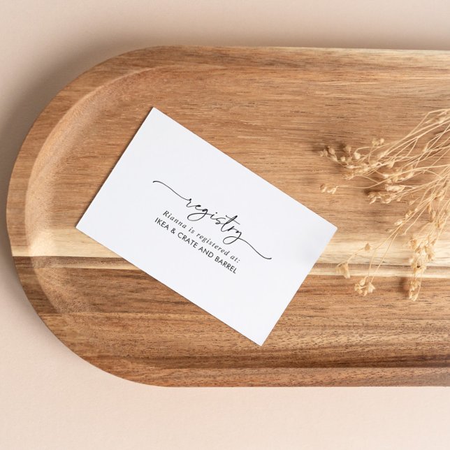 Tarjeta De Recepción Registro de regalos del Boda Black White Classic (Subido por el creador)