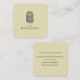 Tarjeta De Recepción Registro de regalos del Boda Burlap Mason Jar