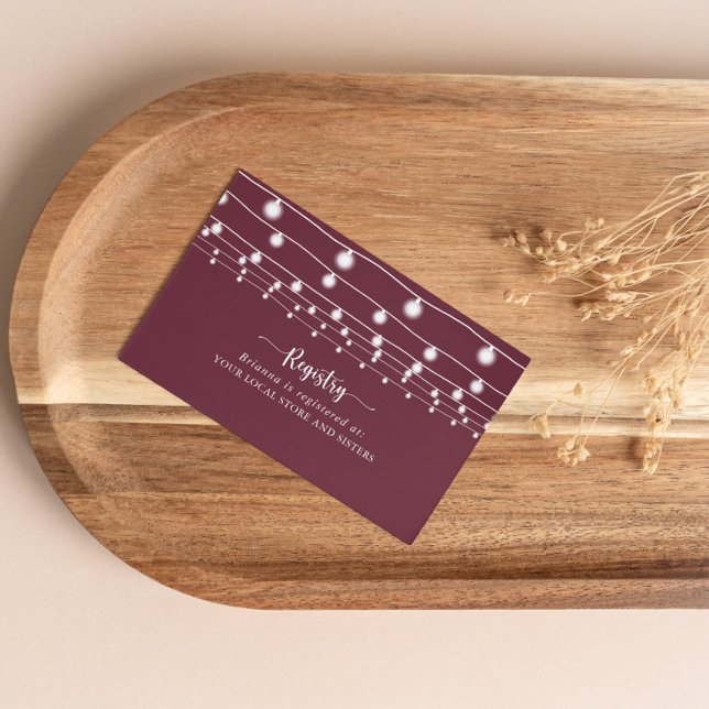 Tarjeta De Recepción Registro de regalos del Boda de Borgoña (Subido por el creador)