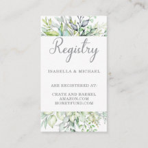 Registro de regalos del Boda de caligrafía botánic