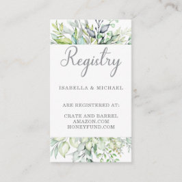 Tarjeta De Recepción Registro de regalos del Boda de caligrafía botánic