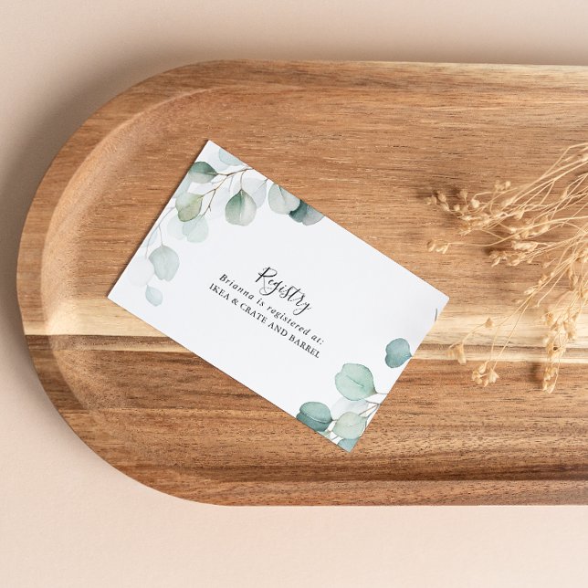 Tarjeta De Recepción Registro de regalos del Boda del Eucalipto Verde d (Subido por el creador)