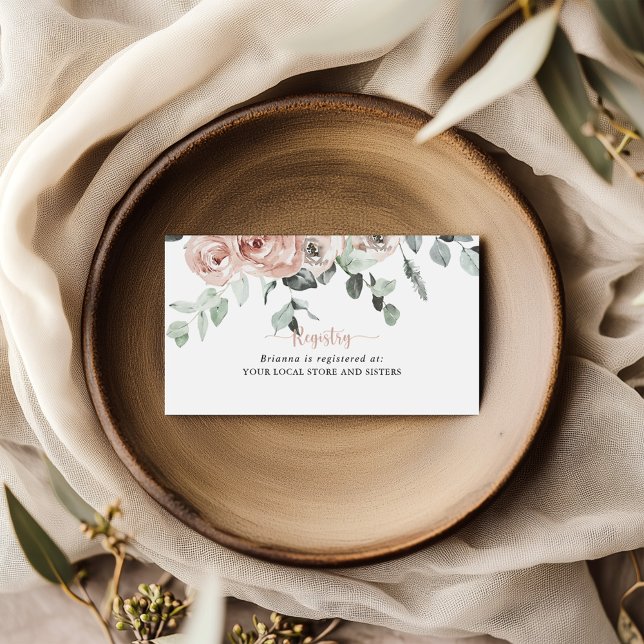Tarjeta De Recepción Registro de regalos del Boda floral rosa clásico (Subido por el creador)