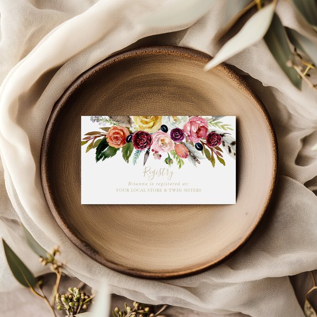 Tarjeta De Recepción Registro de regalos del Boda Tropical Boho Boho Go (Subido por el creador)