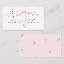 Registro de regalos floral rosa caprichoso minimal