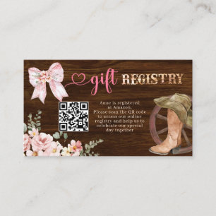 Tarjeta De Recepción Registro de Regalos Florales de Madera Rústica