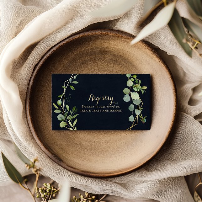 Tarjeta De Recepción Registro de Regalos Geométricos de Boda Verde Azul (Subido por el creador)