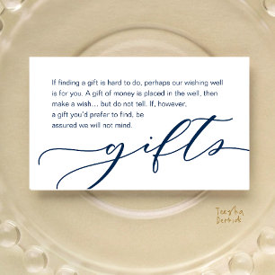Tarjeta De Recepción Registro de Regalos Monetarios de Boda, Azul Marin