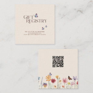 Tarjeta De Recepción Registro de regalos para baby shower de mariposa f