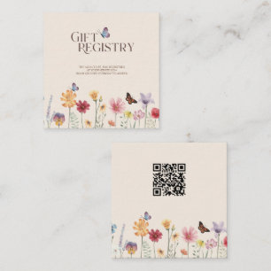 Tarjeta De Recepción Registro de regalos para baby shower de mariposa y