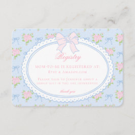 Tarjeta De Recepción Registro de regalos para bebé con flores elegantes